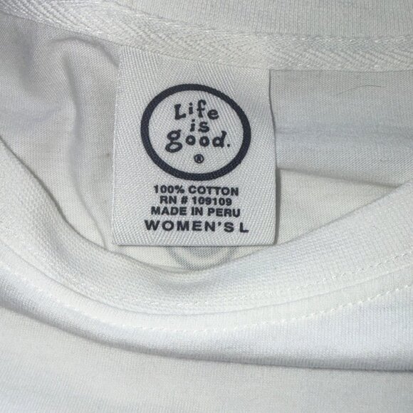 Life Is Good Women’s Long Sleeve Snow Graphic T-Shirt White Size Large - Picture 3 of 9